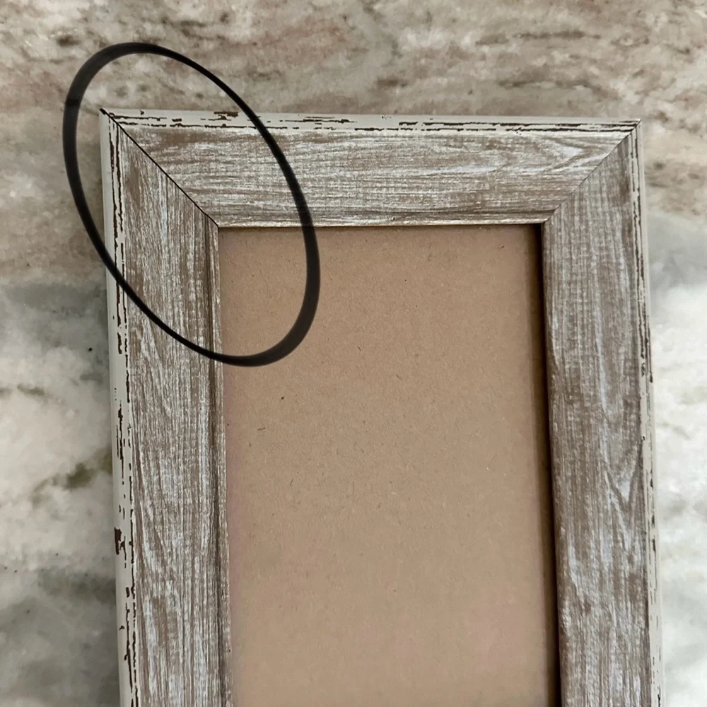 4x6 Rustic Whitewashed Look Distressed Two-tone Wood Photo Frame